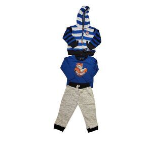 Boys Rock 3-Piece Tiger Set Striped Zip Hoodie Graphic Long Sleeve Tee Joggers